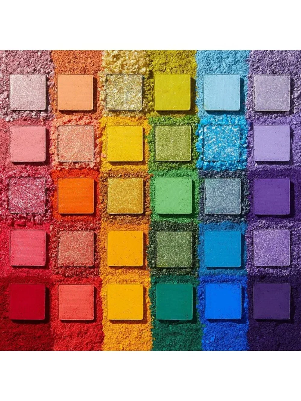 Vibrant Multi-Color Eyeshadow Palette - Matte, Metallic & Glitter Finishes
